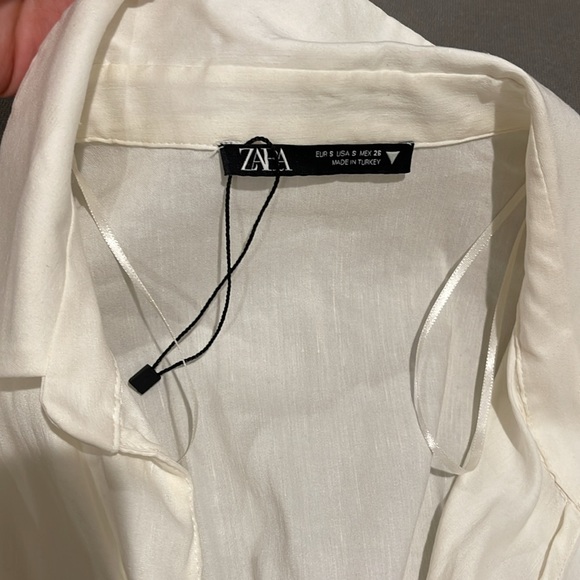 Zara tie front cropped shirt - Picture 9 of 9